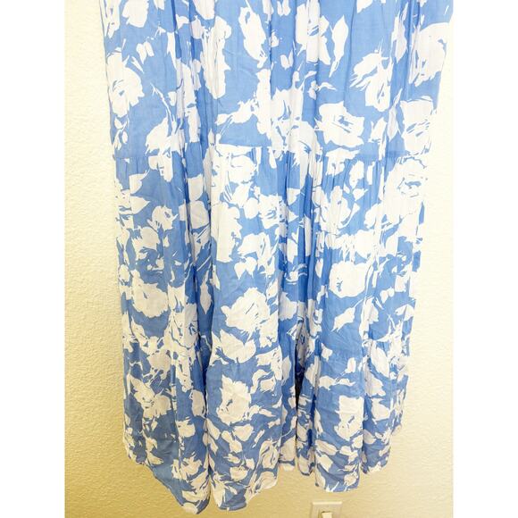 Tuckernuck Hyacinth House Blue & White Floral Cisco Maxi Dress Sz Small Coquette - Picture 11 of 14
